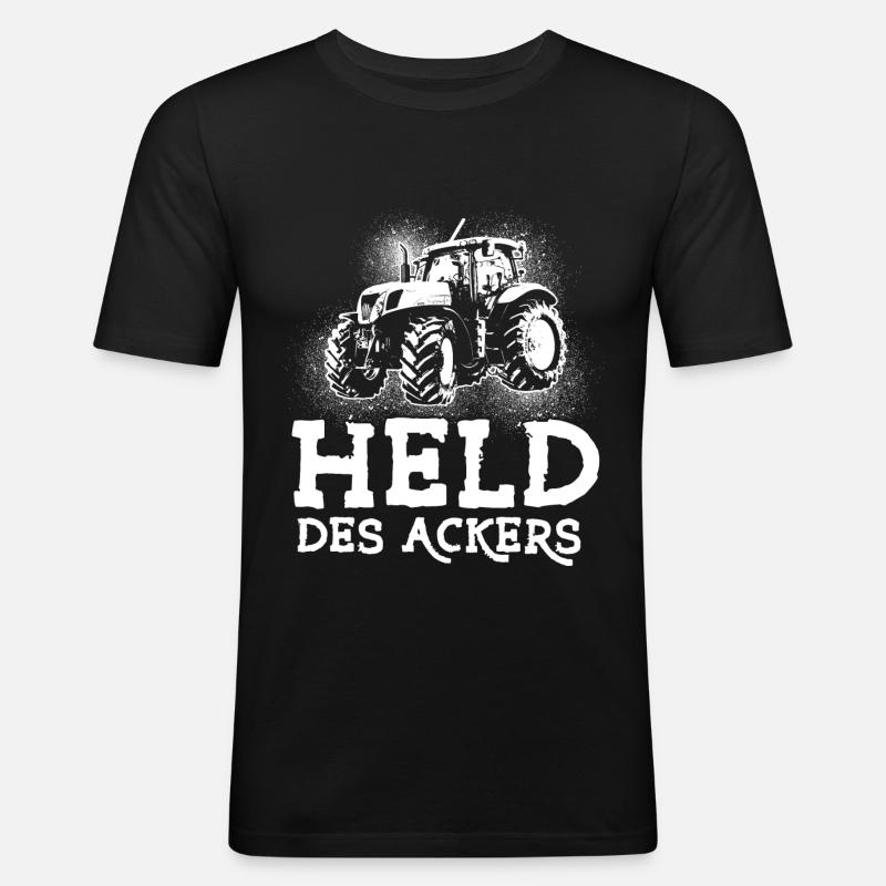 Held des Ackers - Männer Slim Fit T-Shirt - Schwarz