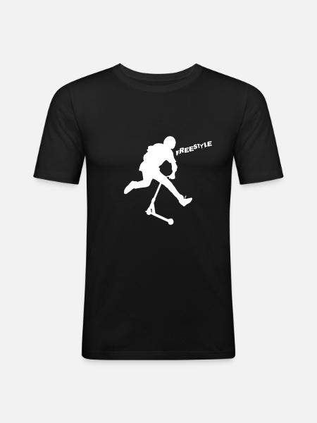 Freestyle-Roller - Männer Slim Fit T-Shirt - Schwarz