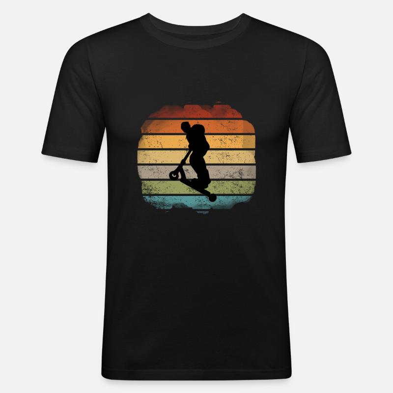 Freestyle-Roller - Männer Slim Fit T-Shirt - Schwarz