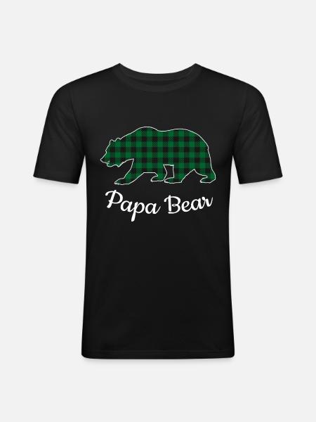 Papa Bear - Männer Slim Fit T-Shirt - Schwarz