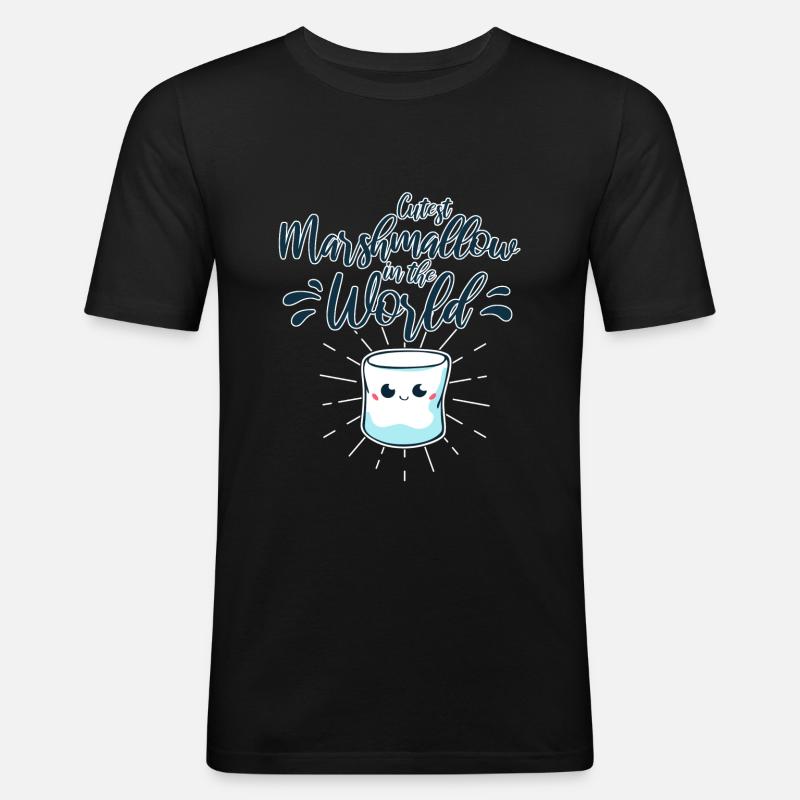 Marshmallow Süßigkeit süß Spruch Kinder - Männer Slim Fit T-Shirt - Schwarz