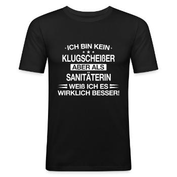 Sanitäter Rettungssanitäterin Sanitäterin Spruch - Männer Slim Fit T-Shirt - Schwarz - Vorne - Nik (191cm)