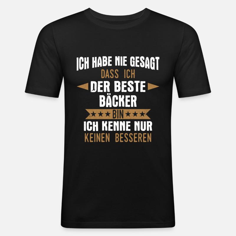Bäcker Bäckerin Bäckerei Beruf Spruch - Männer Slim Fit T-Shirt - Schwarz