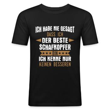 Schafkopfen Schafkopf Kartenspiel Spruch - Männer Slim Fit T-Shirt - Schwarz - Vorne - Nik (191cm)