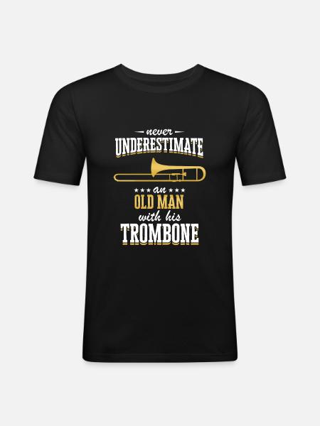 Trombone Trombonist Instrument Saying - Men's Slim Fit T-Shirt - black