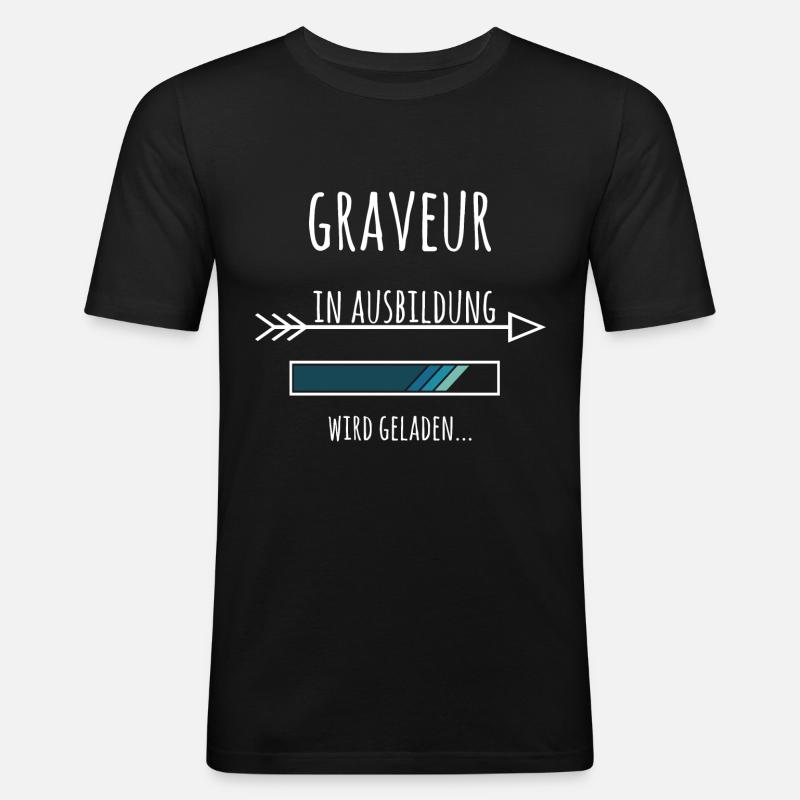 Graveur Ausbildung Beruf Geschenk - Männer Slim Fit T-Shirt - Schwarz