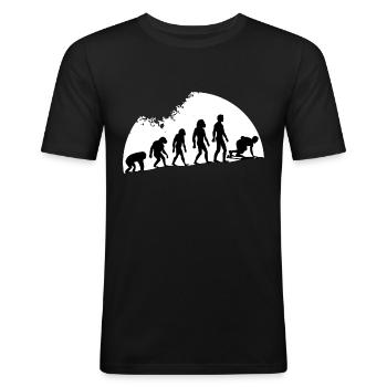 Longboard Longboard Longboarder Cadeau - T-shirt près du corps Homme - noir - Devant - Nik (191cm)