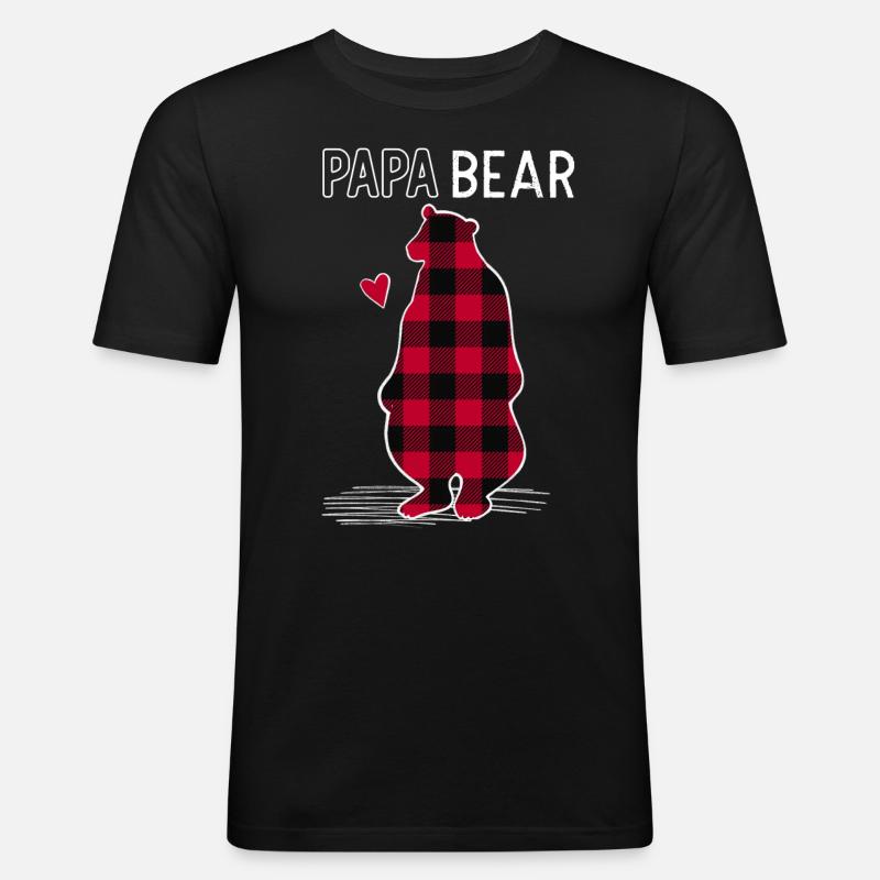 Papa Bear - Männer Slim Fit T-Shirt - Schwarz