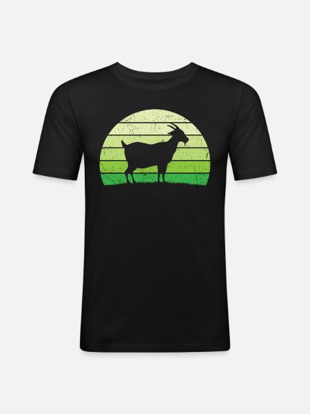 retro goats t-shirt goat - Men's Slim Fit T-Shirt - black