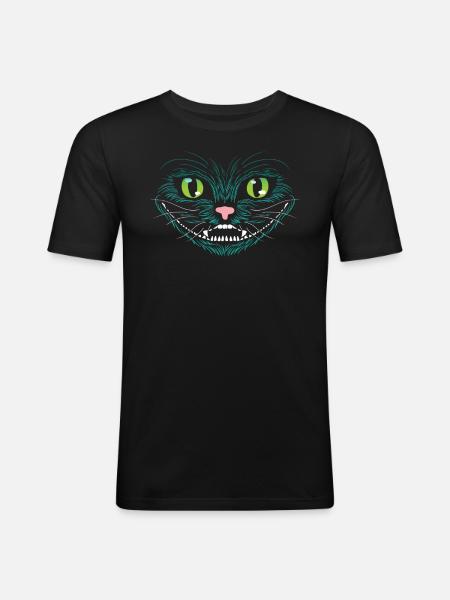 Grin Cat - Men's Slim Fit T-Shirt - black