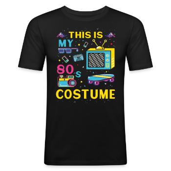 Dette er mit 80'er kostume - Herre Slim Fit T-Shirt - sort - Foran - Nik (191cm)
