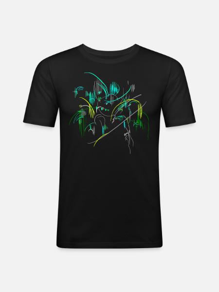 Landscape Abstract - Men's Slim Fit T-Shirt - black