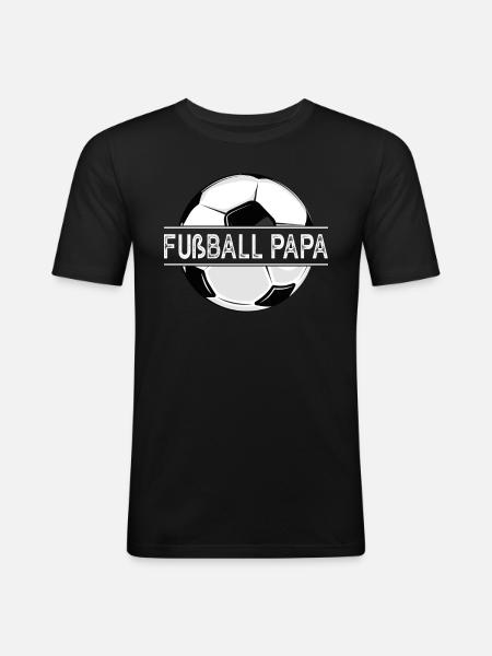 Fußball Papa - Männer Slim Fit T-Shirt - Schwarz