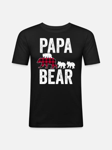 Papa Bear - Men's Slim Fit T-Shirt - black