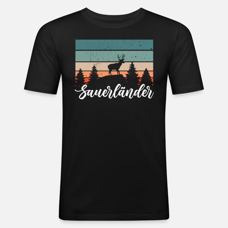 Sauerländer - Männer Slim Fit T-Shirt - Schwarz