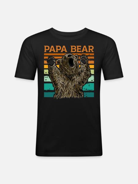 Papa Bear - Men's Slim Fit T-Shirt - black