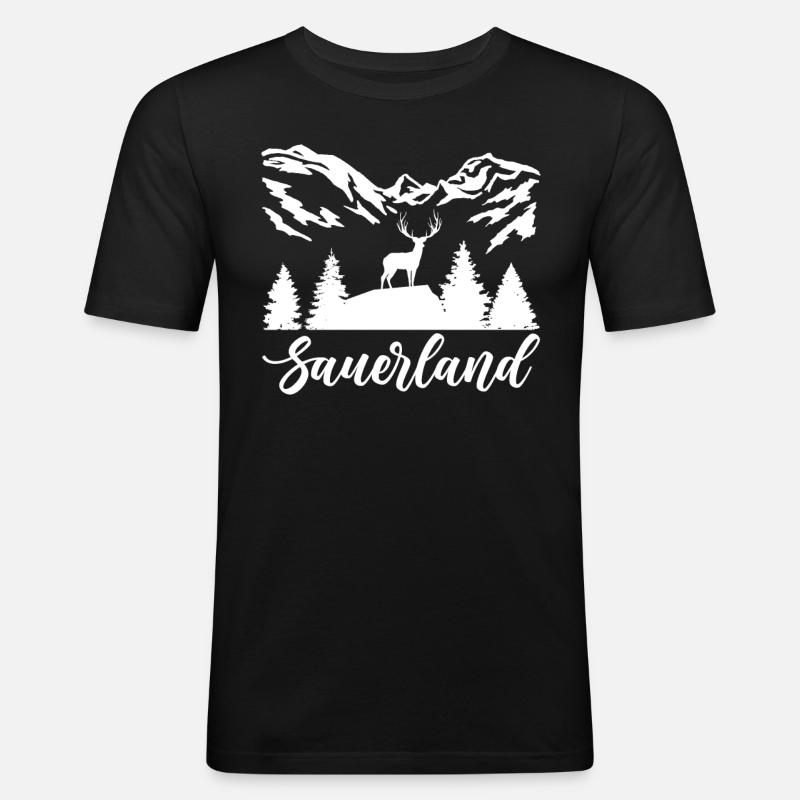 Sauerland - Männer Slim Fit T-Shirt - Schwarz
