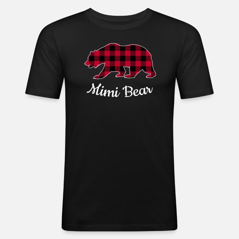 Mimi Bear - Männer Slim Fit T-Shirt - Schwarz