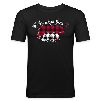 Grand-père ours - T-shirt près du corps Homme - noir - Devant - Nik (191cm)