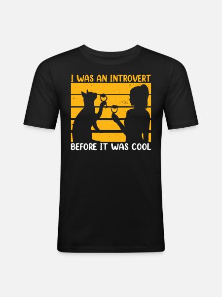 Jeg var introvert, før det var fedt - Herre Slim Fit T-Shirt - sort