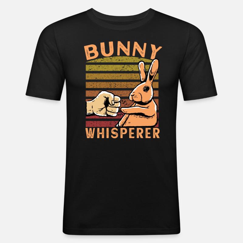Hasenflüsterer - Männer Slim Fit T-Shirt - Schwarz