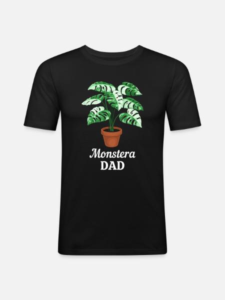 Monstera Dad - Men's Slim Fit T-Shirt - black