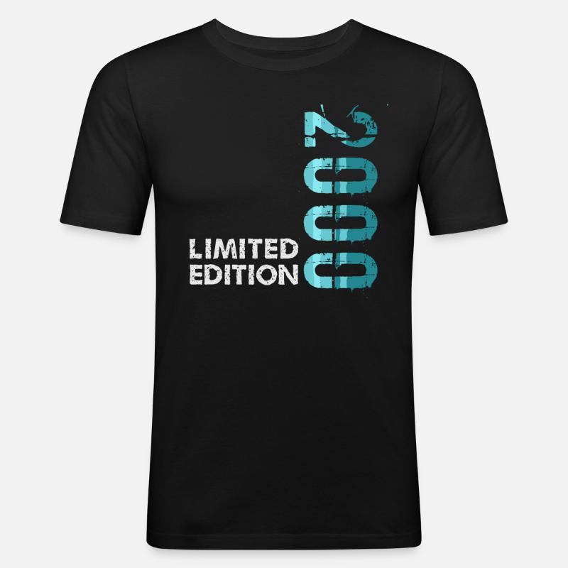 2000 Limited Edition - Männer Slim Fit T-Shirt - Schwarz