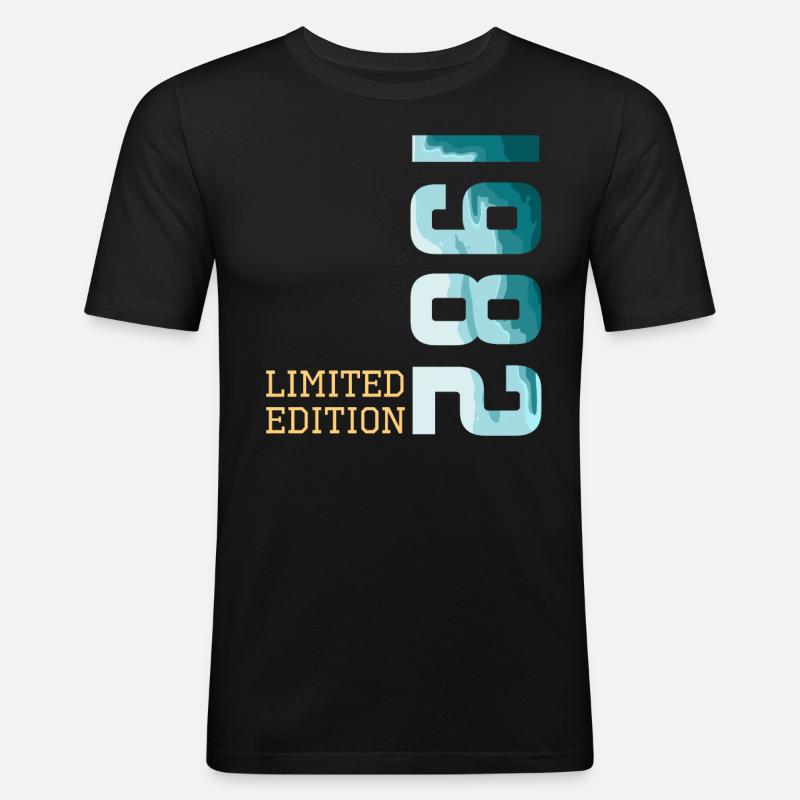 1982 Limited Edition - Männer Slim Fit T-Shirt - Schwarz