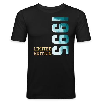 1995 Limited Edition - Männer Slim Fit T-Shirt - Schwarz - Vorne - Nik (191cm)