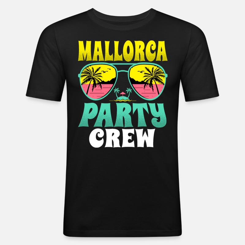 Mallorca Party Crew - Männer Slim Fit T-Shirt - Schwarz