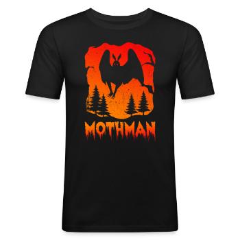 Mothman - Men's Slim Fit T-Shirt - black - Front - Nik (191cm)