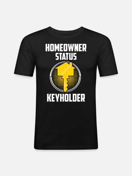 Homeowner Status Keyholder - Men's Slim Fit T-Shirt - black