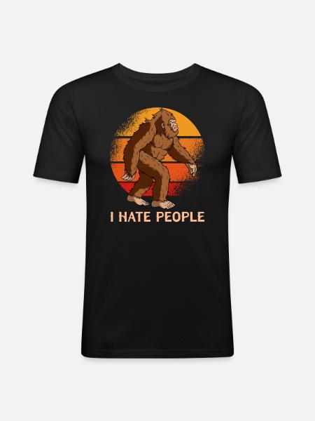 I Hate People Bigfoot - Men's Slim Fit T-Shirt - black