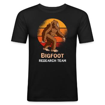 Équipe de recherche Bigfoot - T-shirt près du corps Homme - noir - Devant - Nik (191cm)