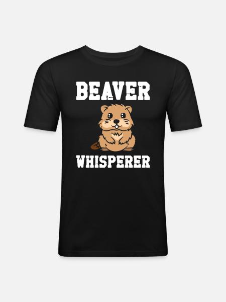 Beaver Whisperer - Men's Slim Fit T-Shirt - black