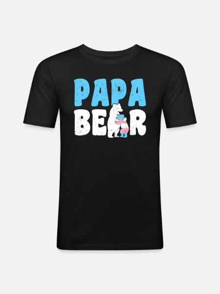 Papa Bear - Men's Slim Fit T-Shirt - black