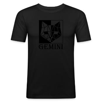 Gemini - Men's Slim Fit T-Shirt - black - Front - Nik (191cm)