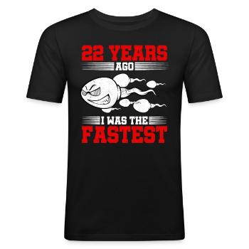 Il y a 22 ans, j’étais le plus rapide - T-shirt près du corps Homme - noir - Devant - Nik (191cm)