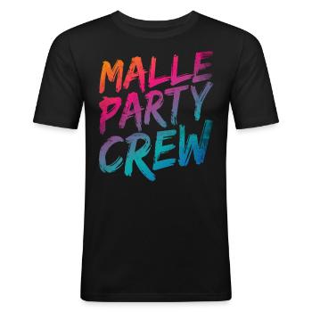 Malle Party Crew - Männer Slim Fit T-Shirt - Schwarz - Vorne - Nik (191cm)