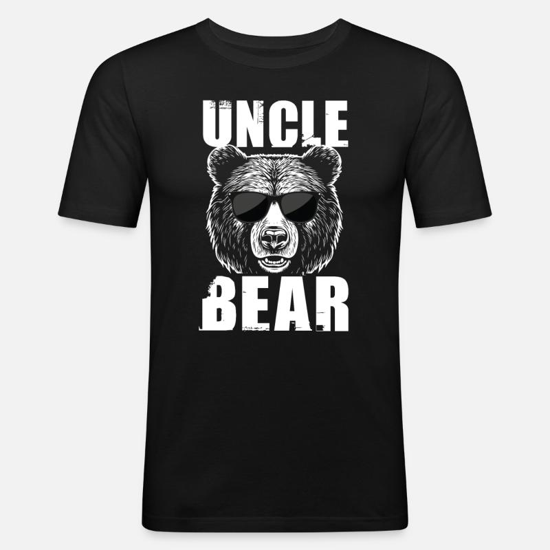 Uncle Bear - Männer Slim Fit T-Shirt - Schwarz