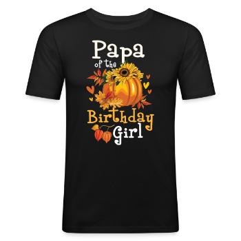 Papa De La Fille D’Anniversaire - T-shirt près du corps Homme - noir - Devant - Nik (191cm)