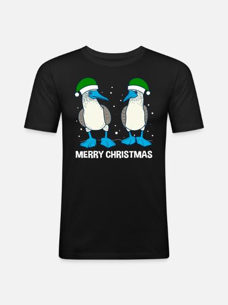 Merry Christmas - Männer Slim Fit T-Shirt - Schwarz