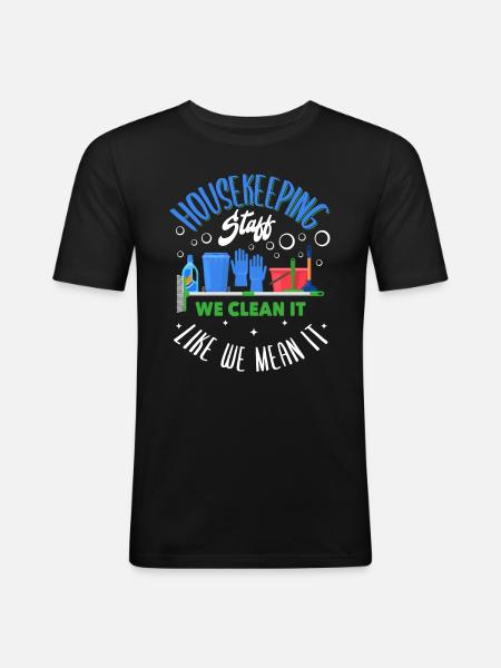 Housekeeping Staff - Men's Slim Fit T-Shirt - black