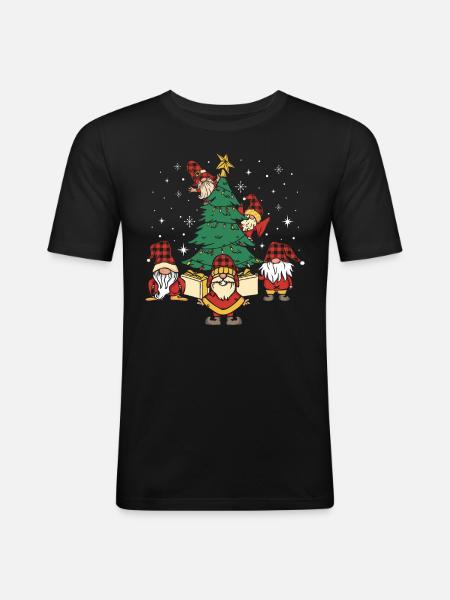Christmas Gnomes - Men's Slim Fit T-Shirt - black