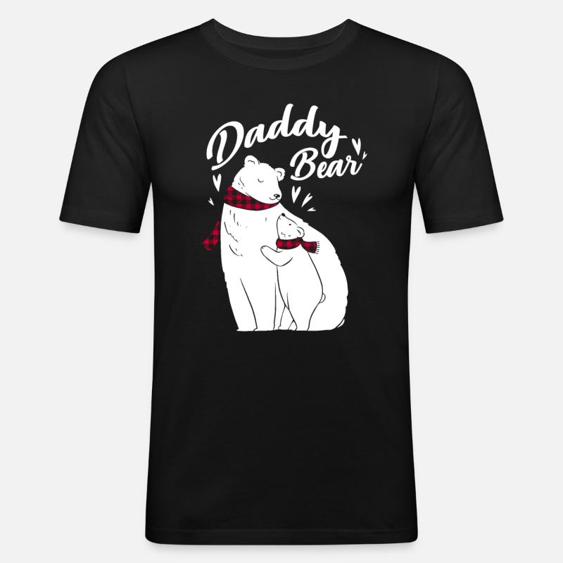 Daddy Bear - Männer Slim Fit T-Shirt - Schwarz