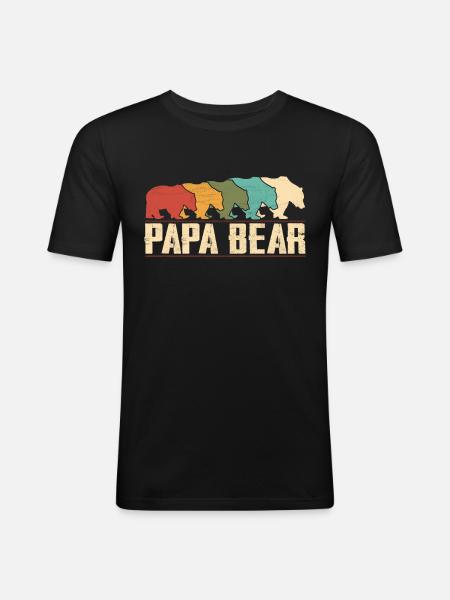 Papa Bear - Men's Slim Fit T-Shirt - black