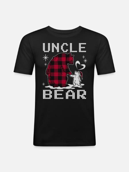 Uncle Bear - Männer Slim Fit T-Shirt - Schwarz
