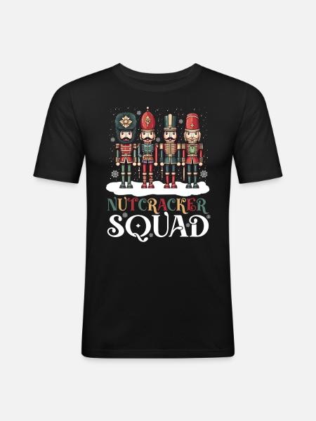 Nutcracker Squad - Männer Slim Fit T-Shirt - Schwarz