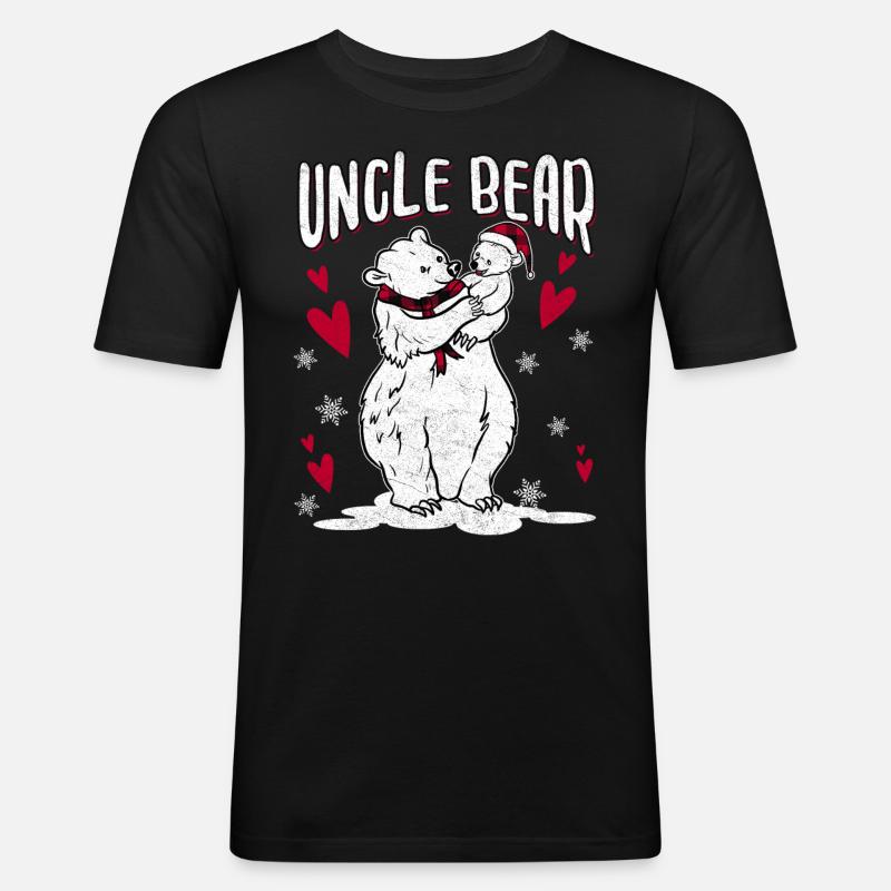 Uncle Bear - Männer Slim Fit T-Shirt - Schwarz