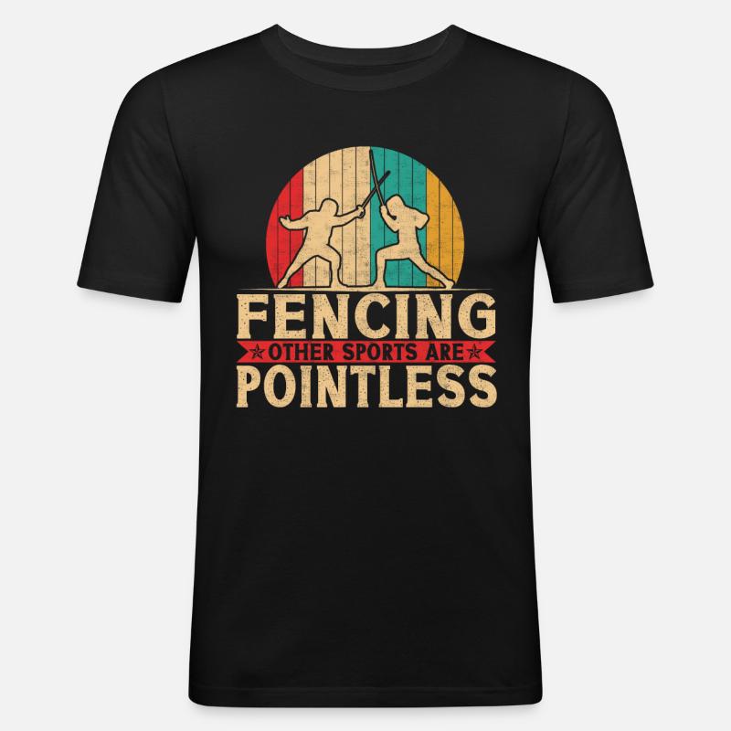 Fechtsport Fechter Säbelfechter - Männer Slim Fit T-Shirt - Schwarz